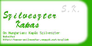 szilveszter kapas business card